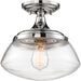 SATCO/NUVO Kew 1-Light Semi-Flush Fixture Polished Nickel Finish With Clear Glass (60-6798)