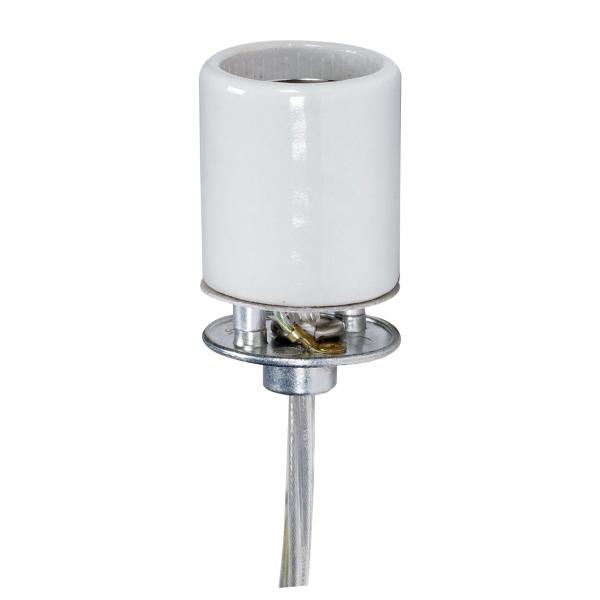 SATCO/NUVO Keyless Porcelain Socket With 1/8 IPS Cap 6 Inch 18/3 SVT Silver 105C CSSNP Screw Shell Glazed 660W 250V (80-2384)