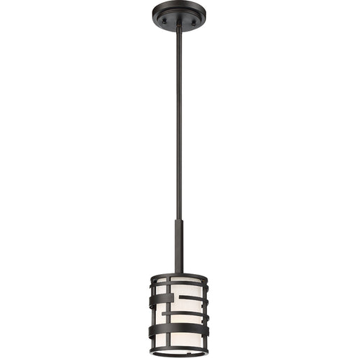 SATCO/NUVO Lansing 1-Light Miniature Pendant With White Fabric Shade (60-6432)