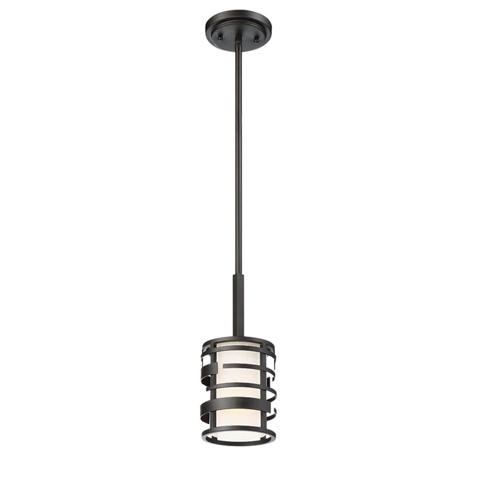 SATCO/NUVO Lansing 1-Light Miniature Pendant With White Fabric Shade (60-6432)