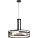 SATCO/NUVO Lansing 3-Light Pendant With White Fabric Shade And Opal Diffuser (60-6435)