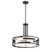 SATCO/NUVO Lansing 3-Light Pendant With White Fabric Shade And Opal Diffuser (60-6435)