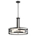 SATCO/NUVO Lansing 3-Light Pendant With White Fabric Shade And Opal Diffuser (60-6435)