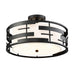 SATCO/NUVO Lansing 3-Light Semi-Flush With White Fabric Shade And Opal Diffuser (60-6436)