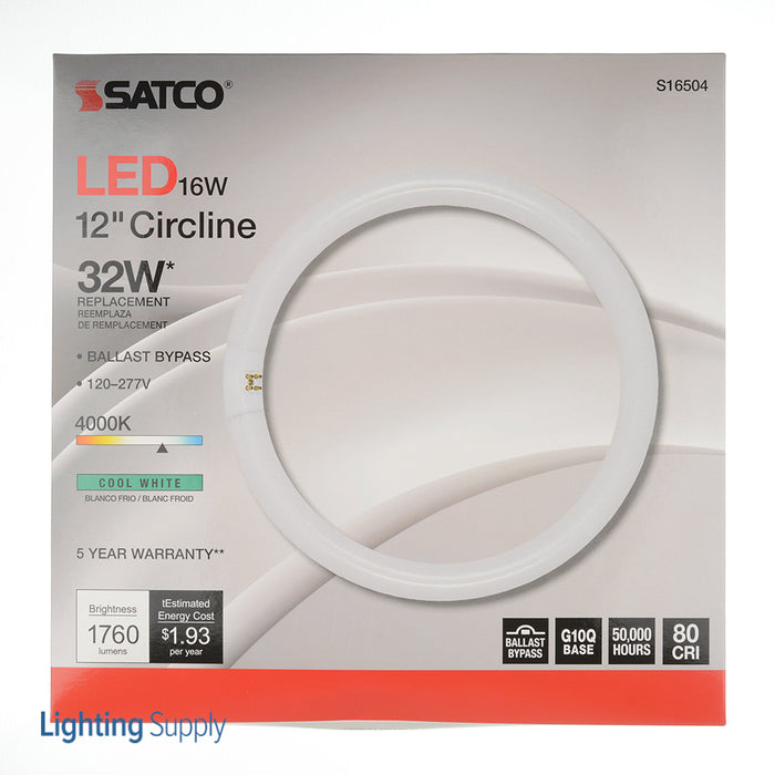 SATCO/NUVO LED Circline 16W T9 4000K G10Q Base 120-277V Type B Ballast Bypass (S16504)