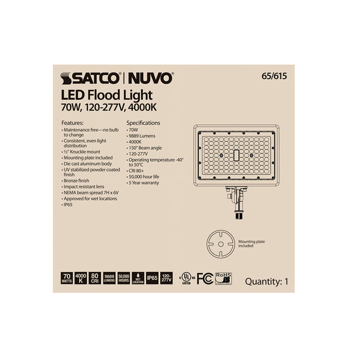 SATCO/NUVO LED Flood Light 70W 4000K Bronze Finish (65-615)