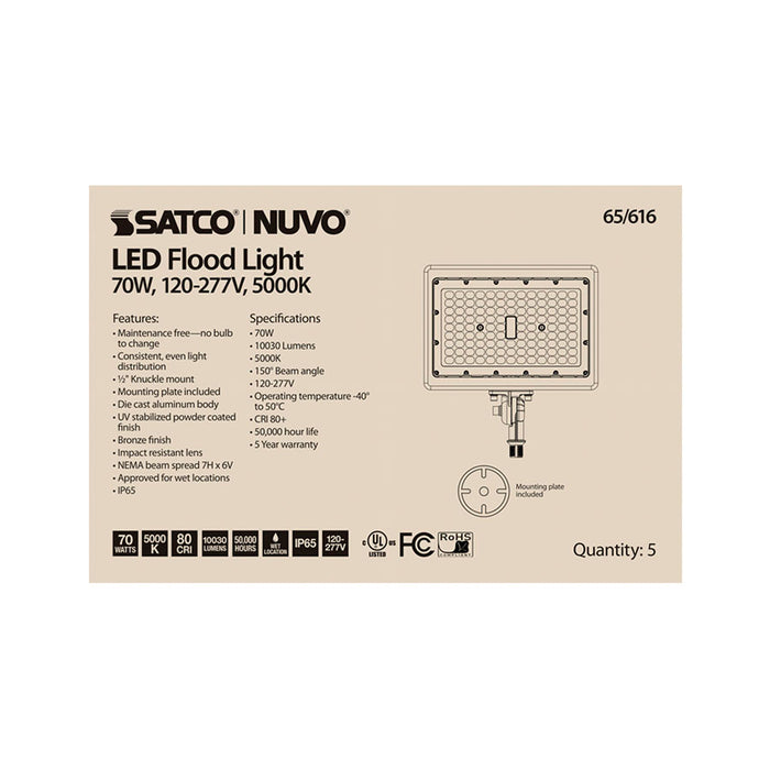 SATCO/NUVO LED Flood Light 70W 5000K Bronze Finish (65-616)