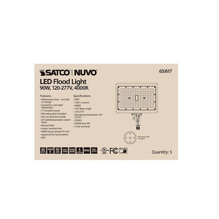 SATCO/NUVO LED Flood Light 90W 4000K Bronze Finish (65-617)