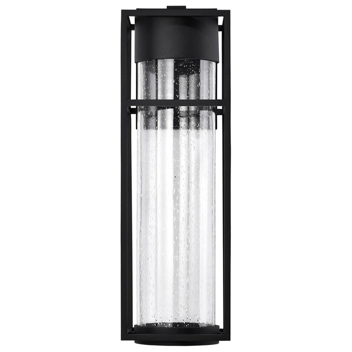 SATCO/NUVO Ledges 10W LED Large Wall Lantern Matte Black With Clear Seeded Glass (62-1614)