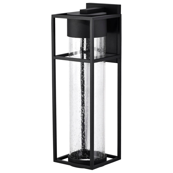 SATCO/NUVO Ledges 10W LED Large Wall Lantern Matte Black With Clear Seeded Glass (62-1614)