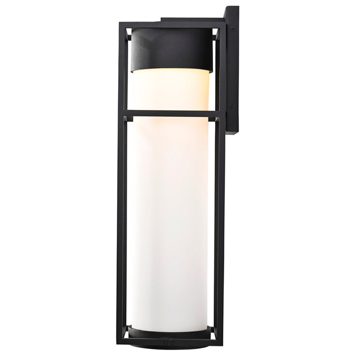 SATCO/NUVO Ledges 10W LED Large Wall Lantern Matte Black With White Opal Glass (62-1613)