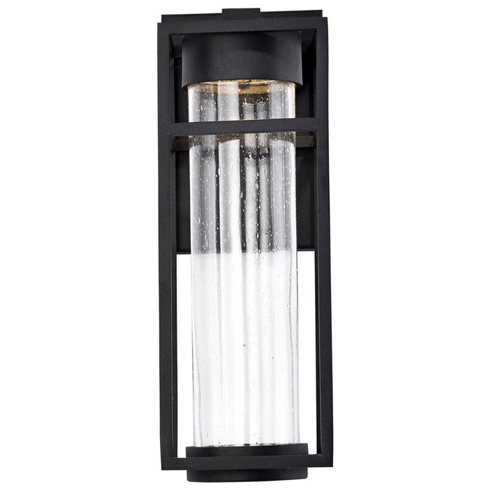 SATCO/NUVO Ledges 6W LED Medium Wall Lantern Matte Black With Clear Seeded Glass (62-1612)