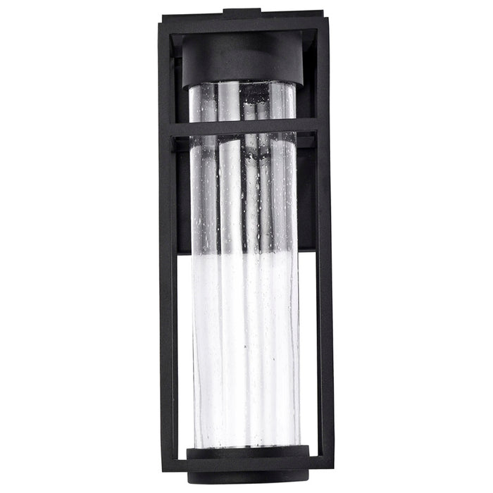 SATCO/NUVO Ledges 6W LED Medium Wall Lantern Matte Black With Clear Seeded Glass (62-1612)