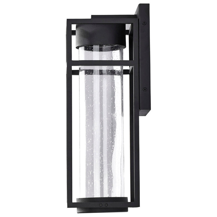 SATCO/NUVO Ledges 6W LED Medium Wall Lantern Matte Black With Clear Seeded Glass (62-1612)