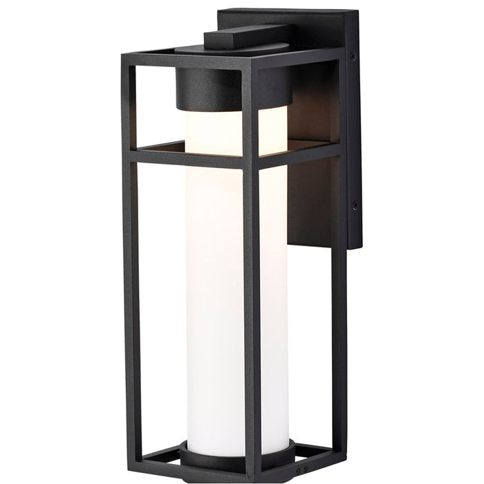 SATCO/NUVO Ledges 6W LED Medium Wall Lantern Matte Black With White Opal Glass (62-1611)