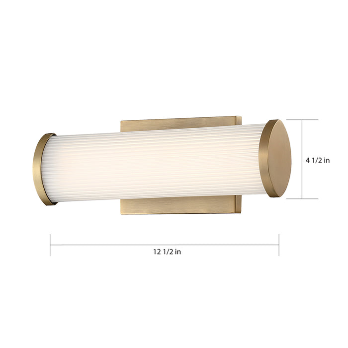 SATCO/NUVO Lena LED Vanity Brushed Brass With Striped Lens (62-1591)