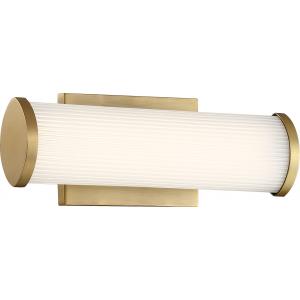 SATCO/NUVO Lena LED Vanity Brushed Brass With Striped Lens (62-1591)