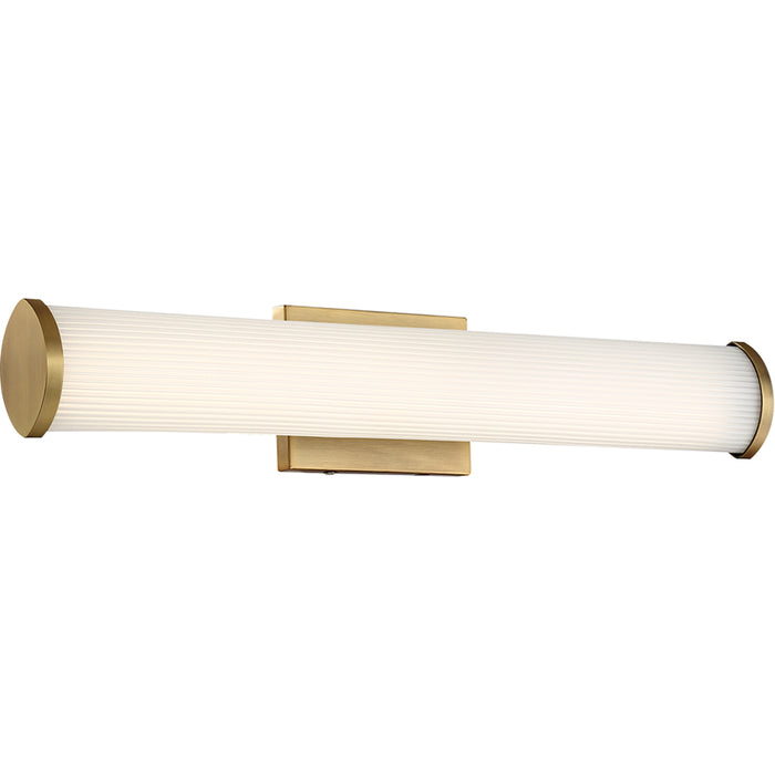 SATCO/NUVO Lena LED Vanity Brushed Brass With Striped Lens (62-1592)