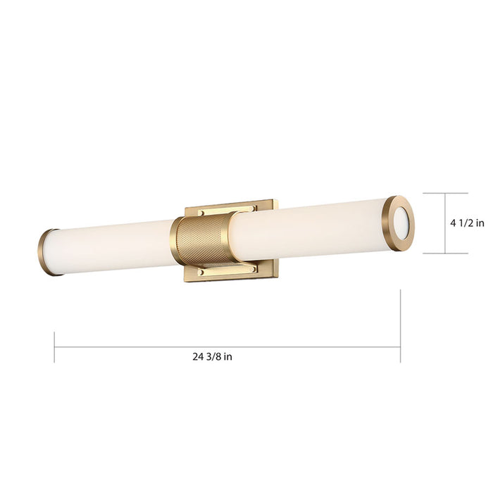 SATCO/NUVO Lena LED Vanity Brushed Brass With Striped Lens (62-1592)