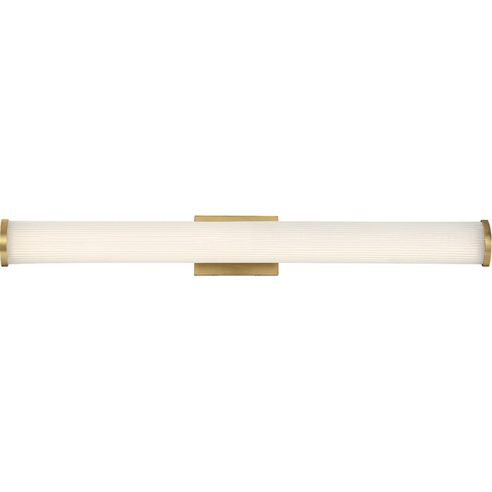 SATCO/NUVO Lena LED Vanity Brushed Brass With Striped Lens (62-1593)