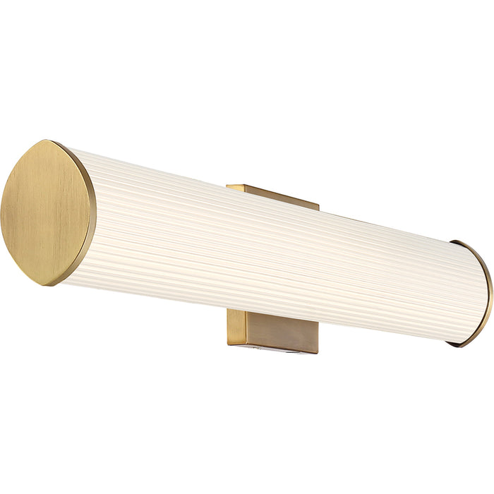 SATCO/NUVO Lena LED Vanity Brushed Brass With Striped Lens (62-1593)