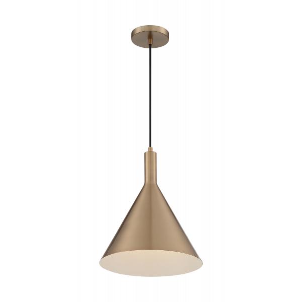 SATCO/NUVO Lightcap 1-Light Large Pendant Fixture Burnished Brass Finish (60-7118)