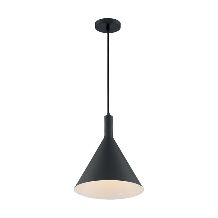 SATCO/NUVO Lightcap 1-Light Large Pendant Fixture Matte Black Finish (60-7128)