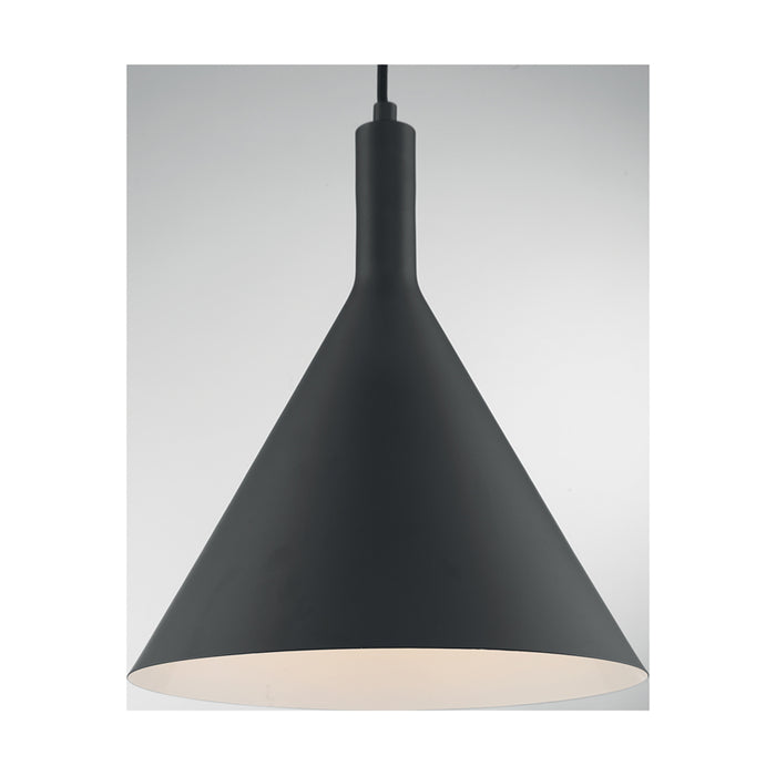 SATCO/NUVO Lightcap 1-Light Large Pendant Fixture Matte Black Finish (60-7128)