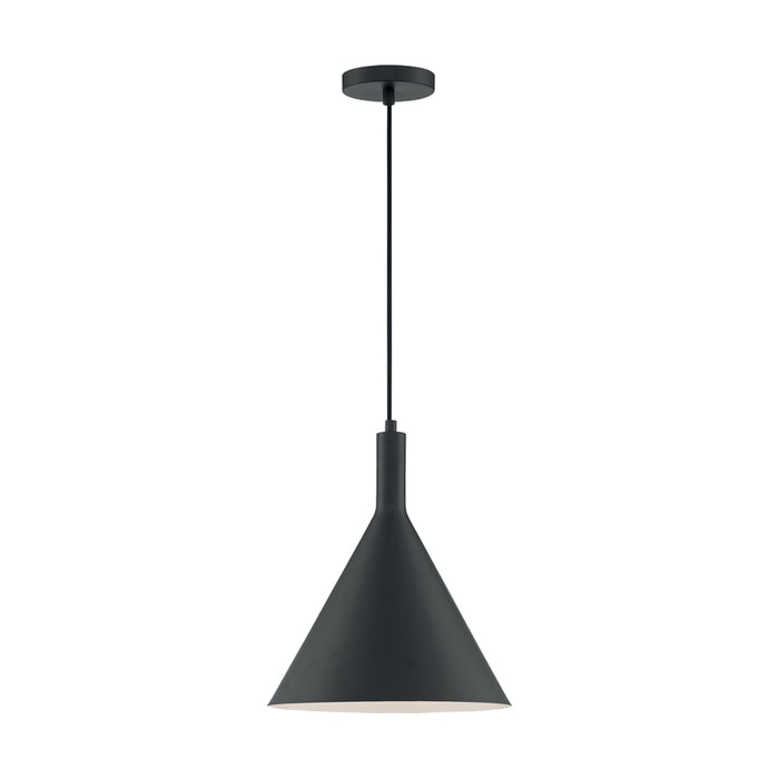 SATCO/NUVO Lightcap 1-Light Large Pendant Fixture Matte Black Finish (60-7128)