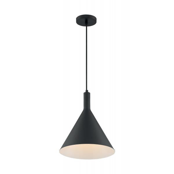 SATCO/NUVO Lightcap 1-Light Large Pendant Fixture Matte Black Finish (60-7128)