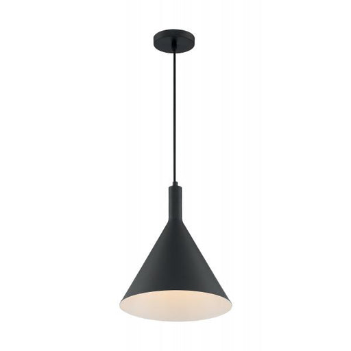 SATCO/NUVO Lightcap 1-Light Large Pendant Fixture Matte Black Finish (60-7128)