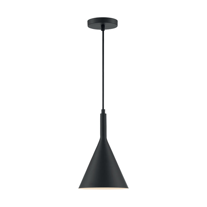 SATCO/NUVO Lightcap 1-Light Small Pendant Fixture Matte Black Finish (60-7127)