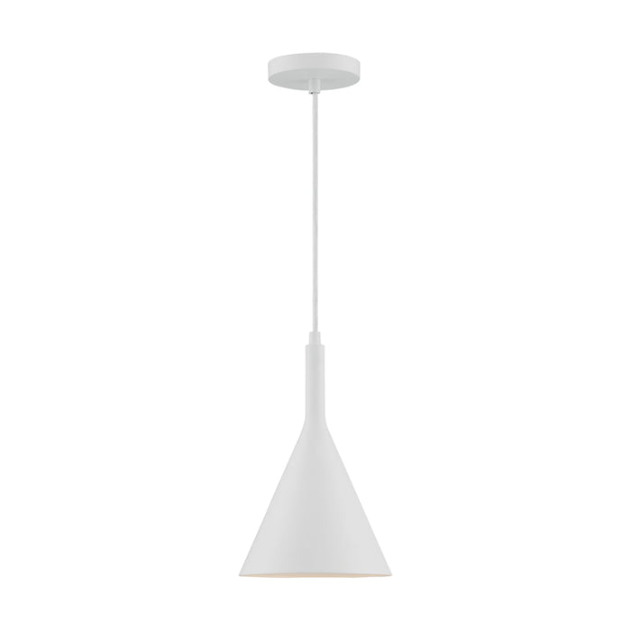 SATCO/NUVO Lightcap 1-Light Small Pendant Fixture Matte White Finish (60-7137)