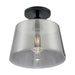 SATCO/NUVO Motif 1-Light 10 Inch Semi-Flush Black With Smoked Glass (60-7334)