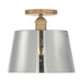 SATCO/NUVO Motif 1-Light 10 Inch Semi-Flush Brushed Brass With Smoked Glass (60-7324)