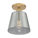 SATCO/NUVO Motif 1-Light 7 Inch Semi-Flush Brushed Brass With Smoked Glass (60-7323)