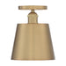 SATCO/NUVO Motif 1-Light 7 Inch Semi-Flush Brushed Brass With White Accent (60-7321)