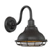SATCO/NUVO Newbridge 1-Light Small Outdoor Wall Sconce Fixture Dark Bronze Finish With Gold Accents (60-7011)