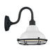 SATCO/NUVO Newbridge 1-Light Small Outdoor Wall Sconce Fixture Gloss White Finish With Textured Black Accents (60-7021)