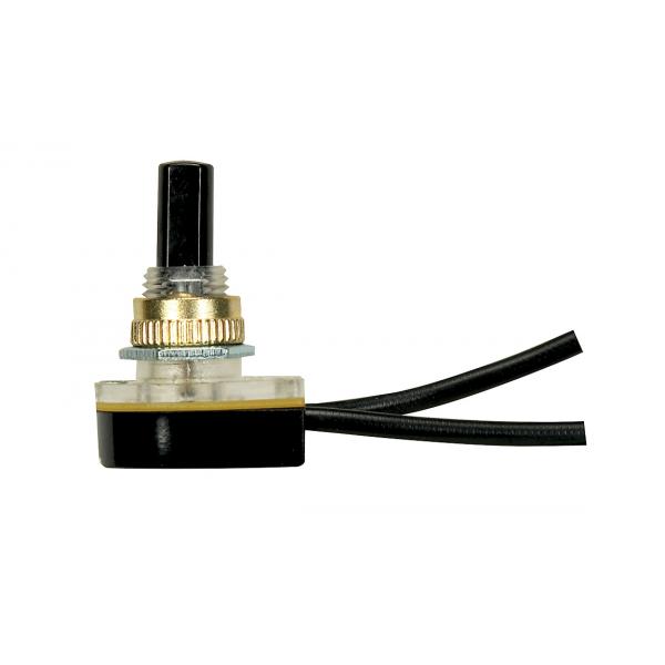 SATCO/NUVO On-Off Phenolic Rotary Switch Single Circuit 3A-250V 6A-125V Rating 3/8 Inch Bushing Brass Finish (80-2468)