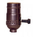 SATCO/NUVO On-Off Turn Knob Socket With Removable Knob 1/8 IPS Aluminum Dark Antique Brass Finish 250W 250V (80-2395)