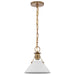 SATCO/NUVO Outpost 1-Light Large Pendant Matte White With Burnished Brass (60-7526)