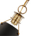 SATCO/NUVO Outpost 1-Light Medium Pendant Matte Black With Burnished Brass (60-7523)