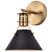 SATCO/NUVO Outpost 1-Light Wall Sconce Matte Black With Burnished Brass (60-7519)