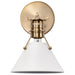 SATCO/NUVO Outpost 1-Light Wall Sconce Matte White With Burnished Brass (60-7520)