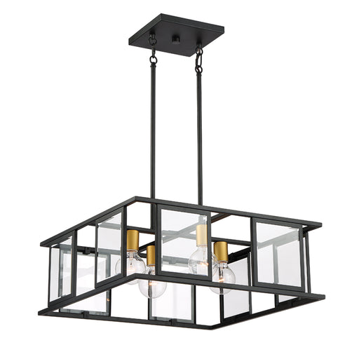 SATCO/NUVO Payne 4-Light Pendant With Clear Beveled Glass (60-6414)