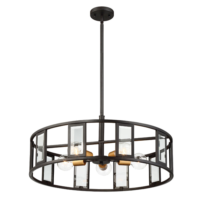 SATCO/NUVO Payne 5-Light Pendant With Clear Beveled Glass (60-6416)