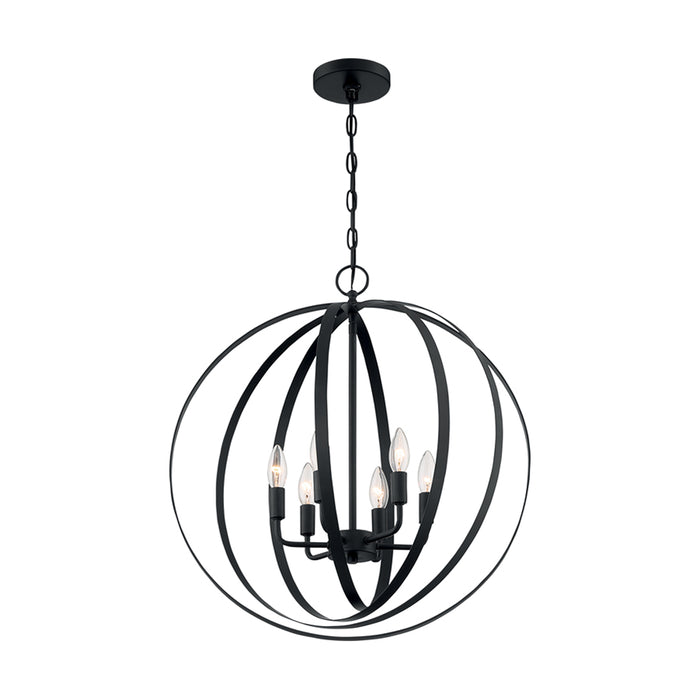 SATCO/NUVO Pendleton 6-Light Pendant Fixture Matte Black Finish (60-7068)