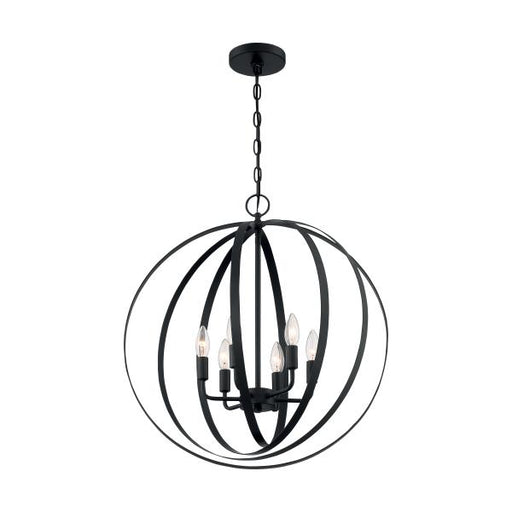 SATCO/NUVO Pendleton 6-Light Pendant Fixture Matte Black Finish (60-7068)