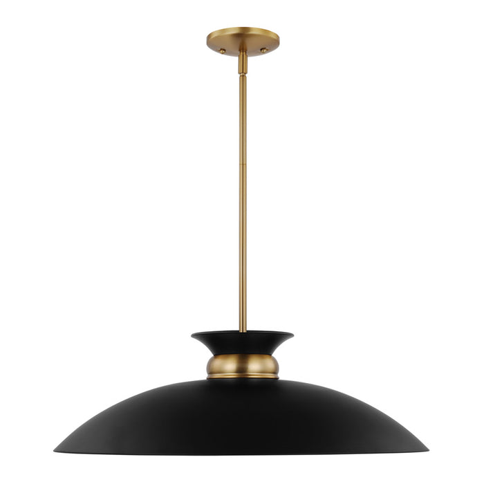 SATCO/NUVO Perkins 1-Light Large Pendant Matte Black With Burnished Brass (60-7462)
